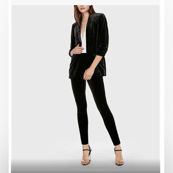 EXPRESS High Rise Stretch Velvet Leggings - Picture 6 of 6